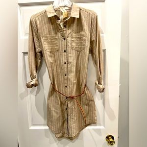 Shirt dress with belt.  NWT.  Hits approx 3” above knee.